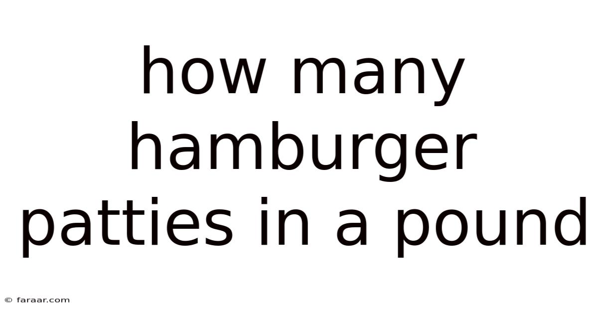 How Many Hamburger Patties In A Pound