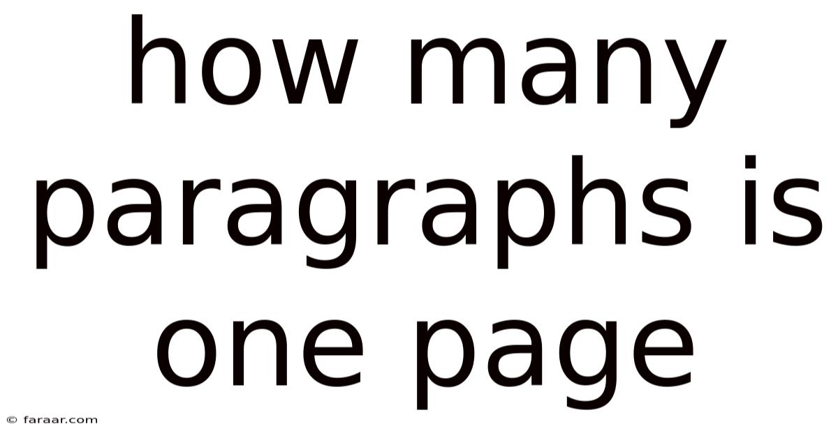How Many Paragraphs Is One Page