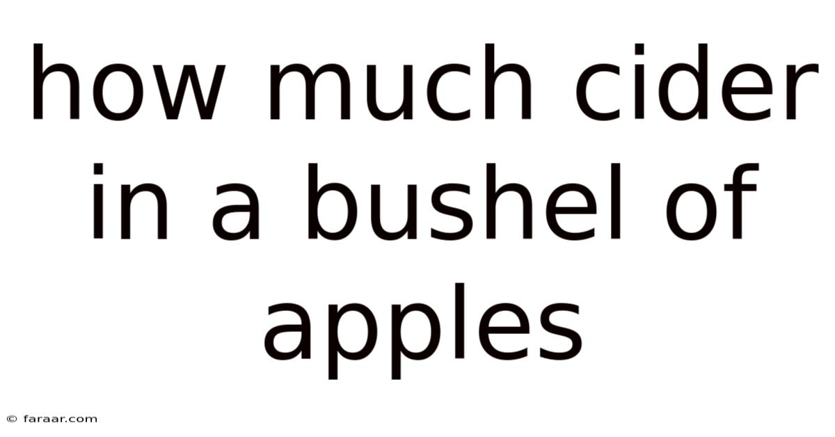 How Much Cider In A Bushel Of Apples