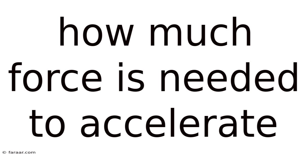 How Much Force Is Needed To Accelerate