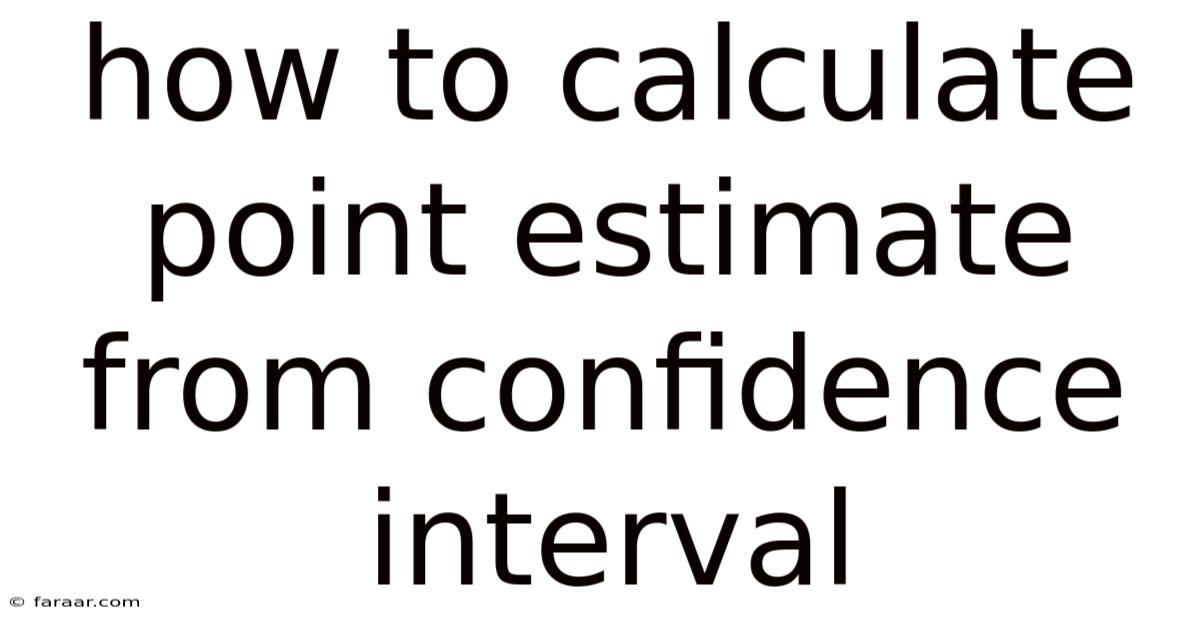 How To Calculate Point Estimate From Confidence Interval
