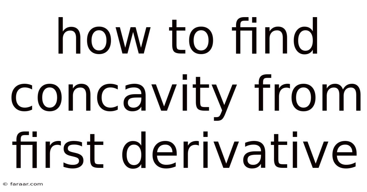 How To Find Concavity From First Derivative