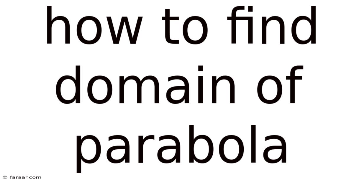 How To Find Domain Of Parabola