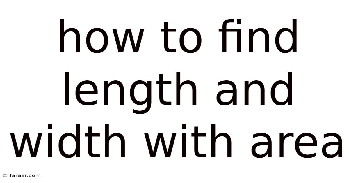 How To Find Length And Width With Area