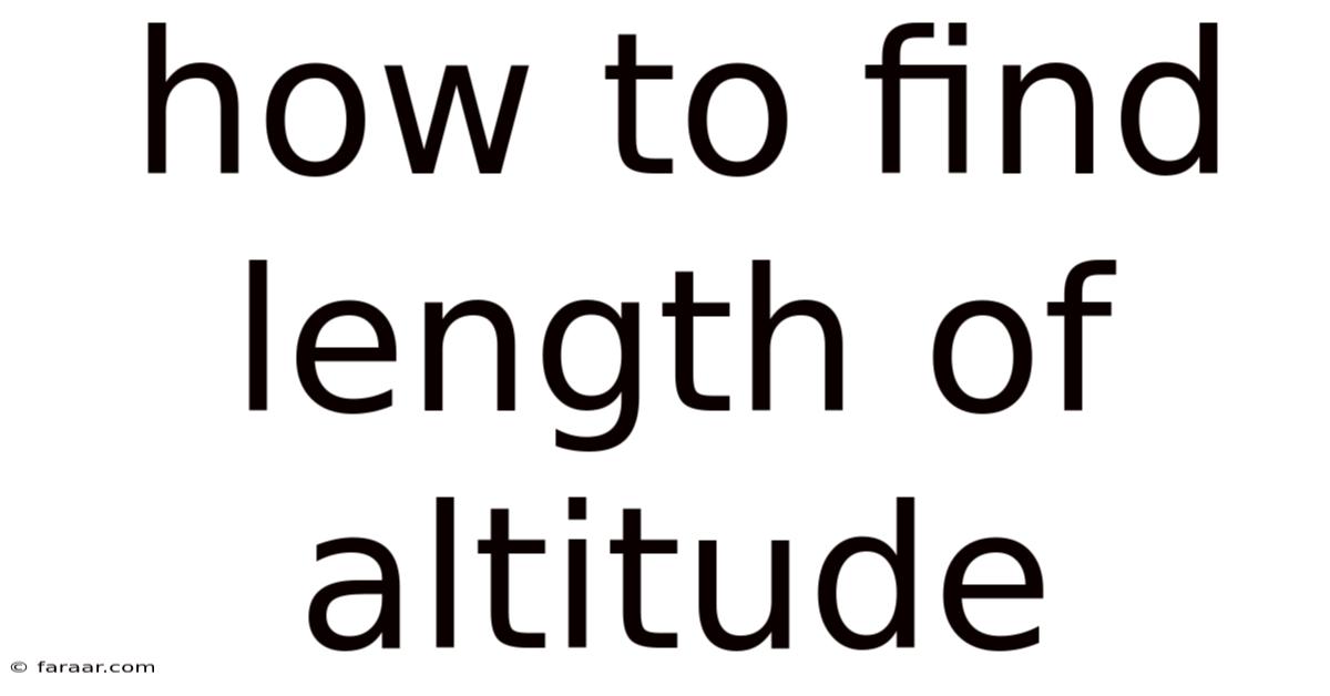 How To Find Length Of Altitude