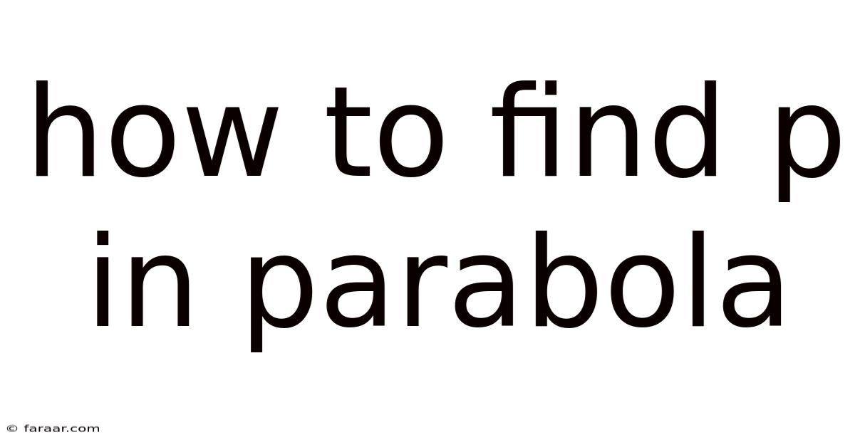 How To Find P In Parabola