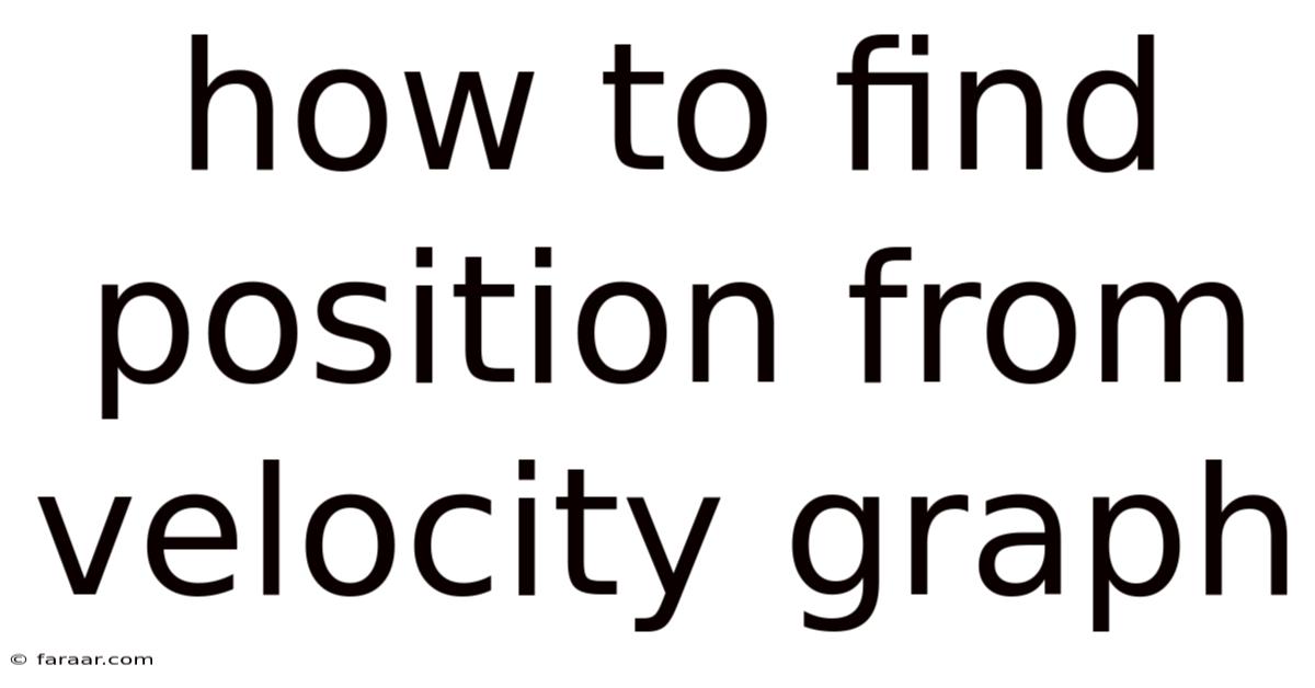 How To Find Position From Velocity Graph