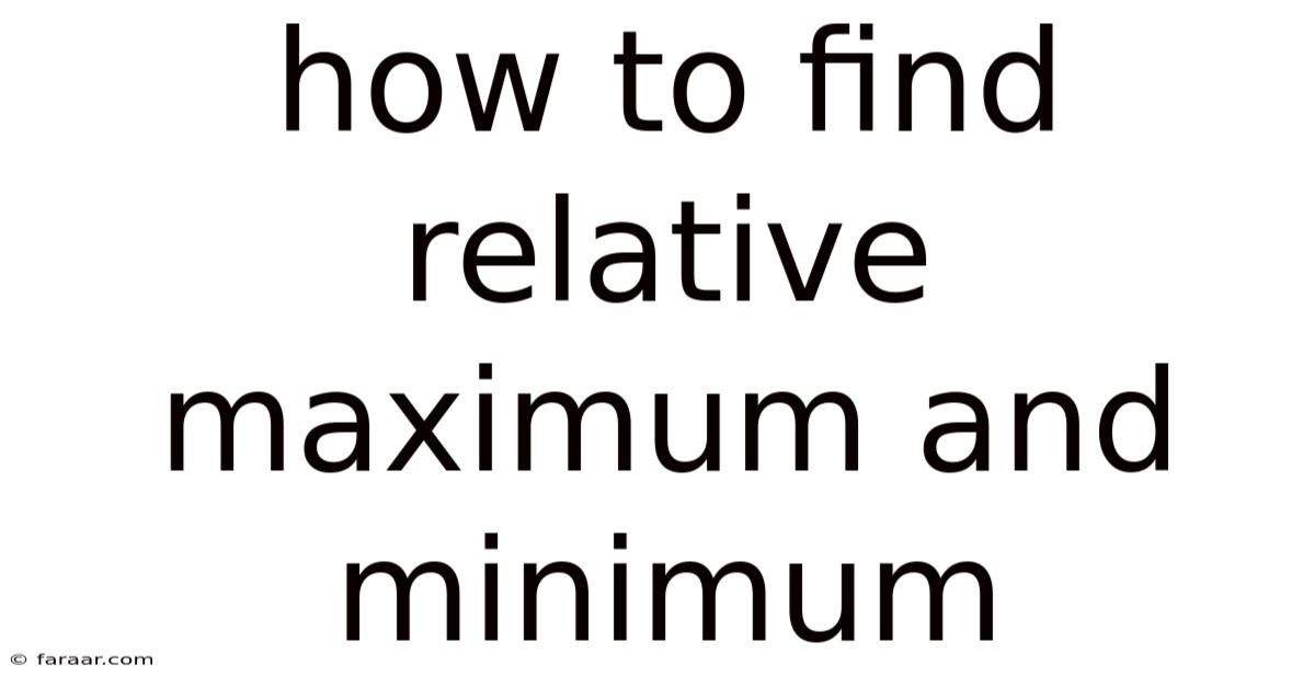 How To Find Relative Maximum And Minimum