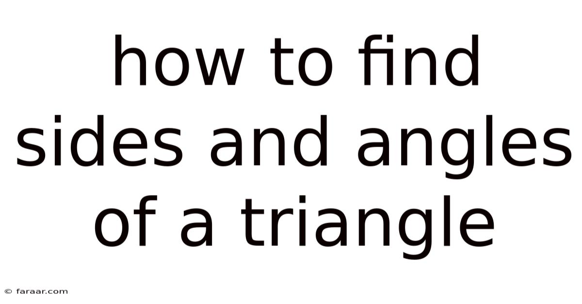 How To Find Sides And Angles Of A Triangle