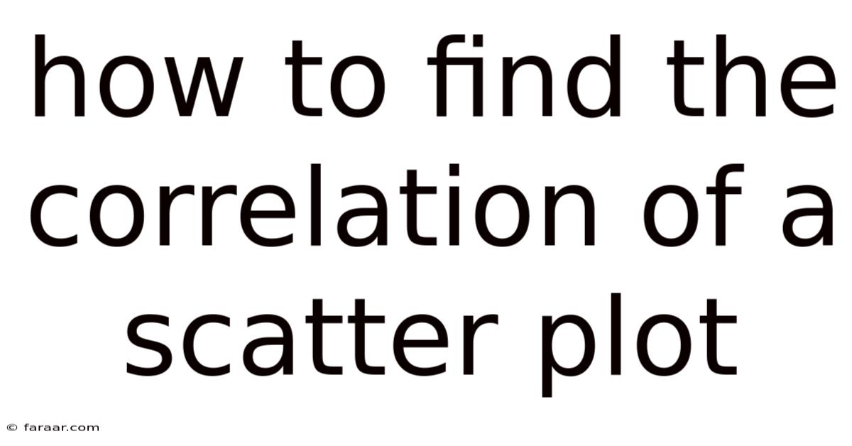 How To Find The Correlation Of A Scatter Plot