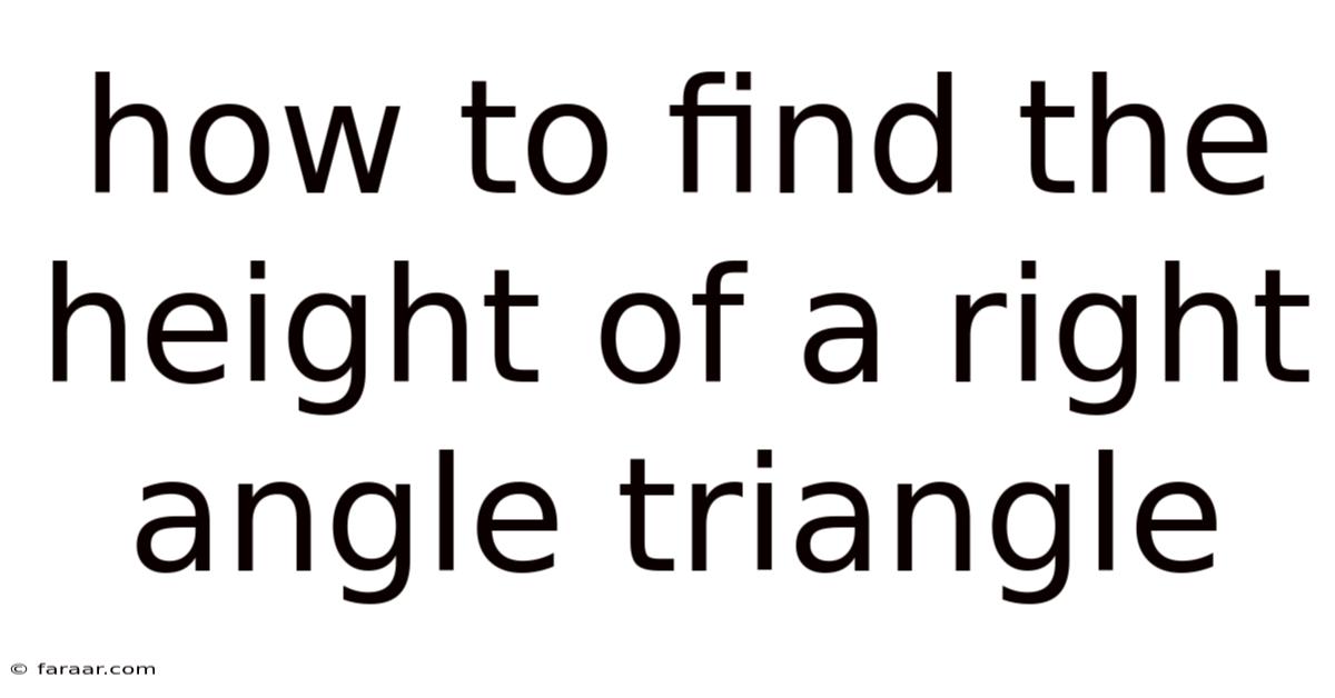 How To Find The Height Of A Right Angle Triangle