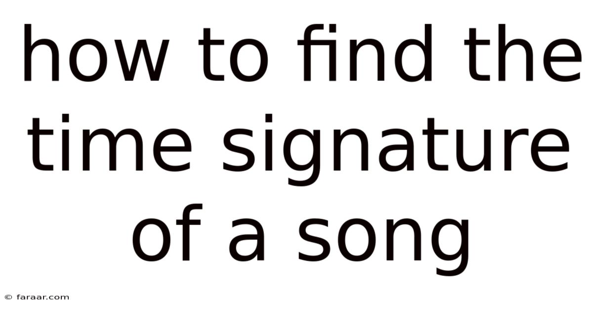 How To Find The Time Signature Of A Song