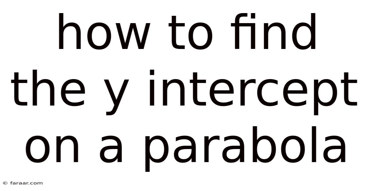 How To Find The Y Intercept On A Parabola