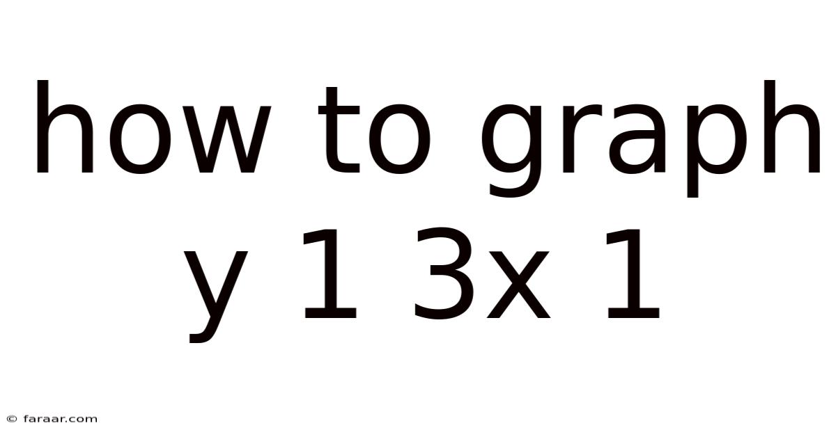 How To Graph Y 1 3x 1