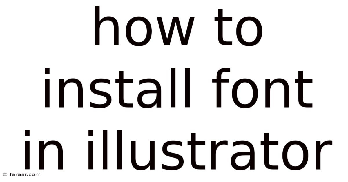 How To Install Font In Illustrator