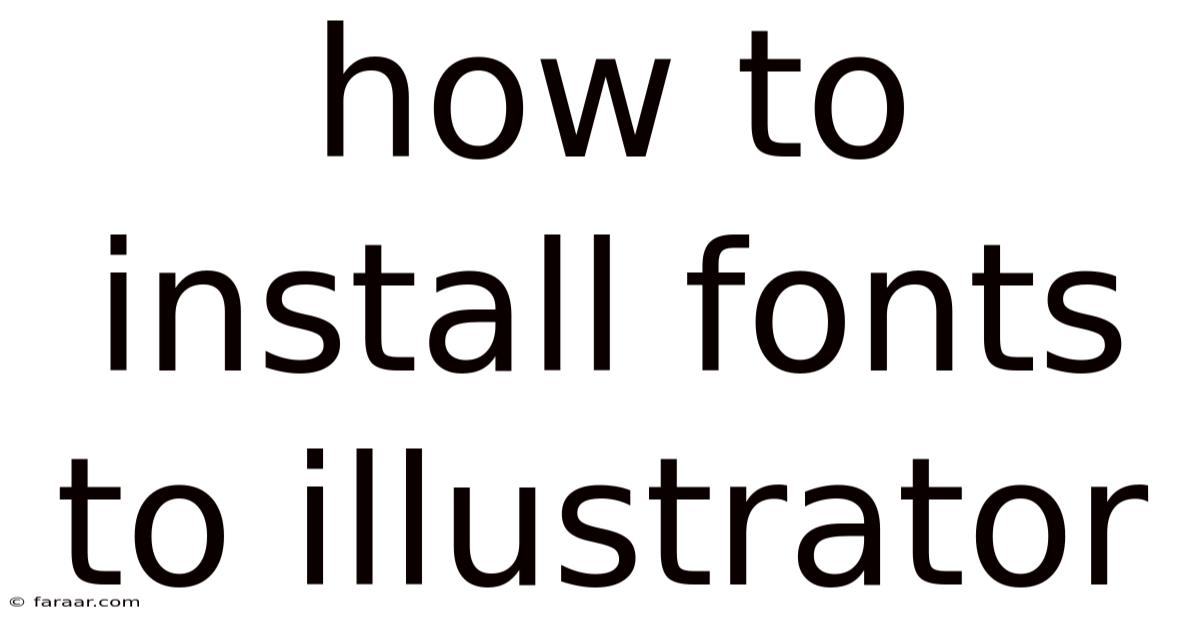 How To Install Fonts To Illustrator