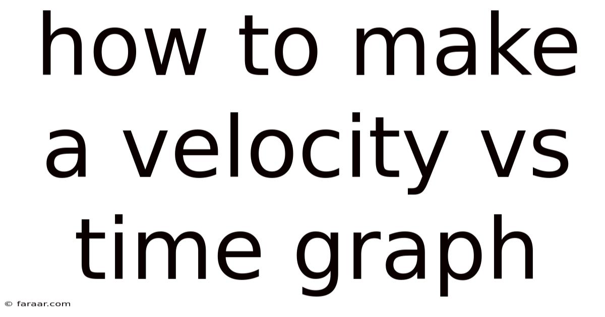 How To Make A Velocity Vs Time Graph