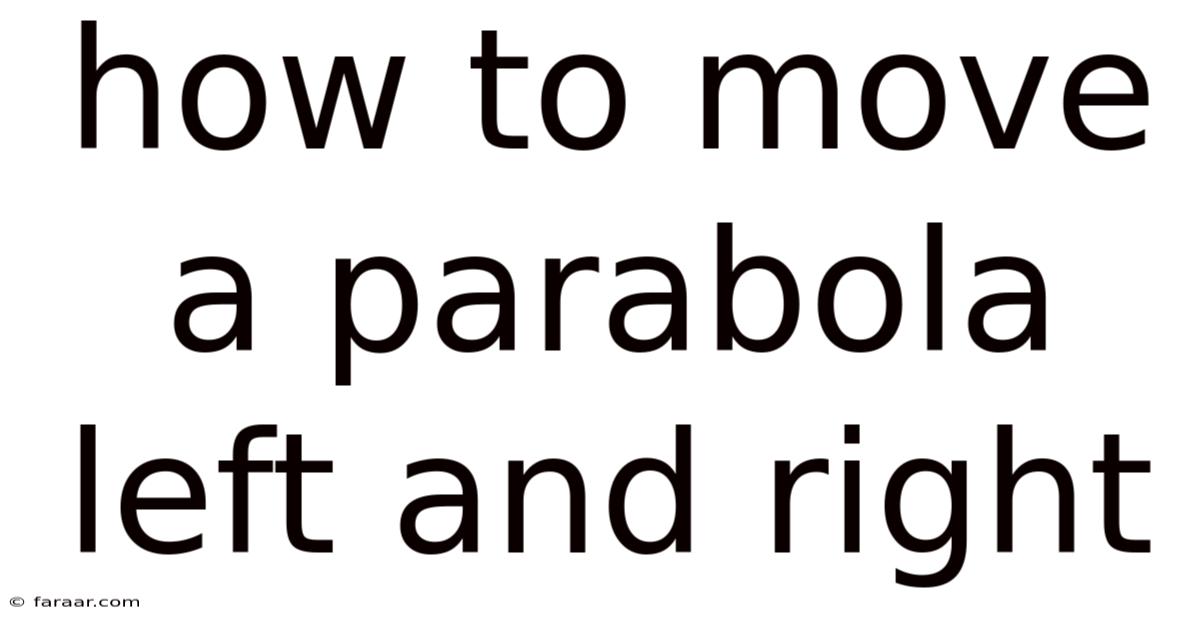 How To Move A Parabola Left And Right
