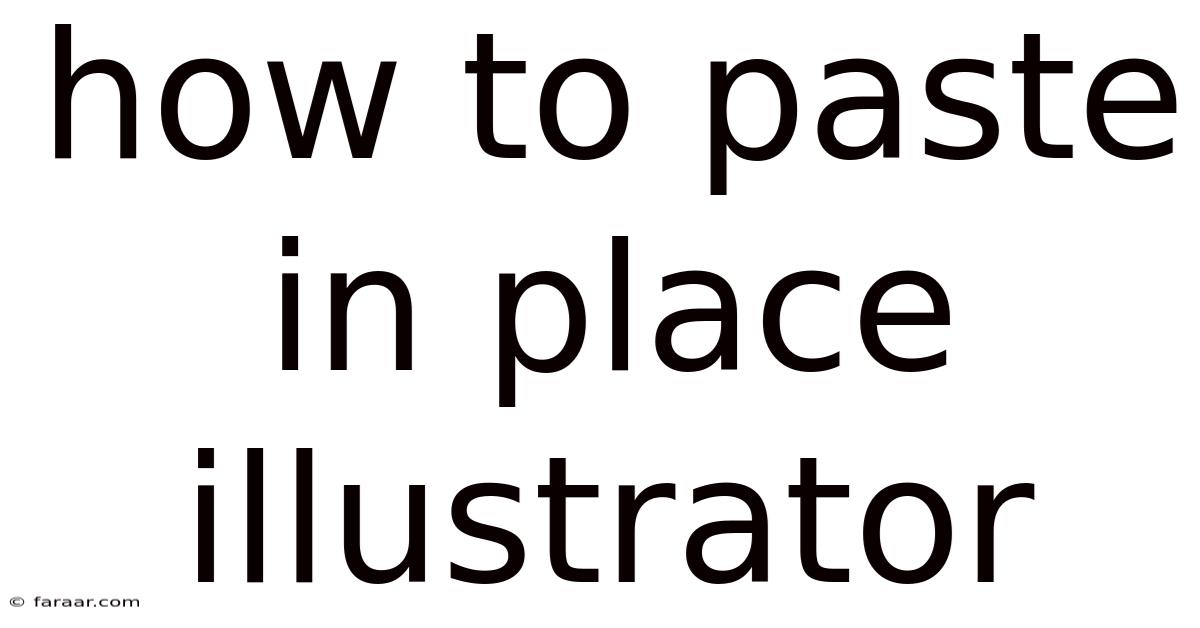 How To Paste In Place Illustrator