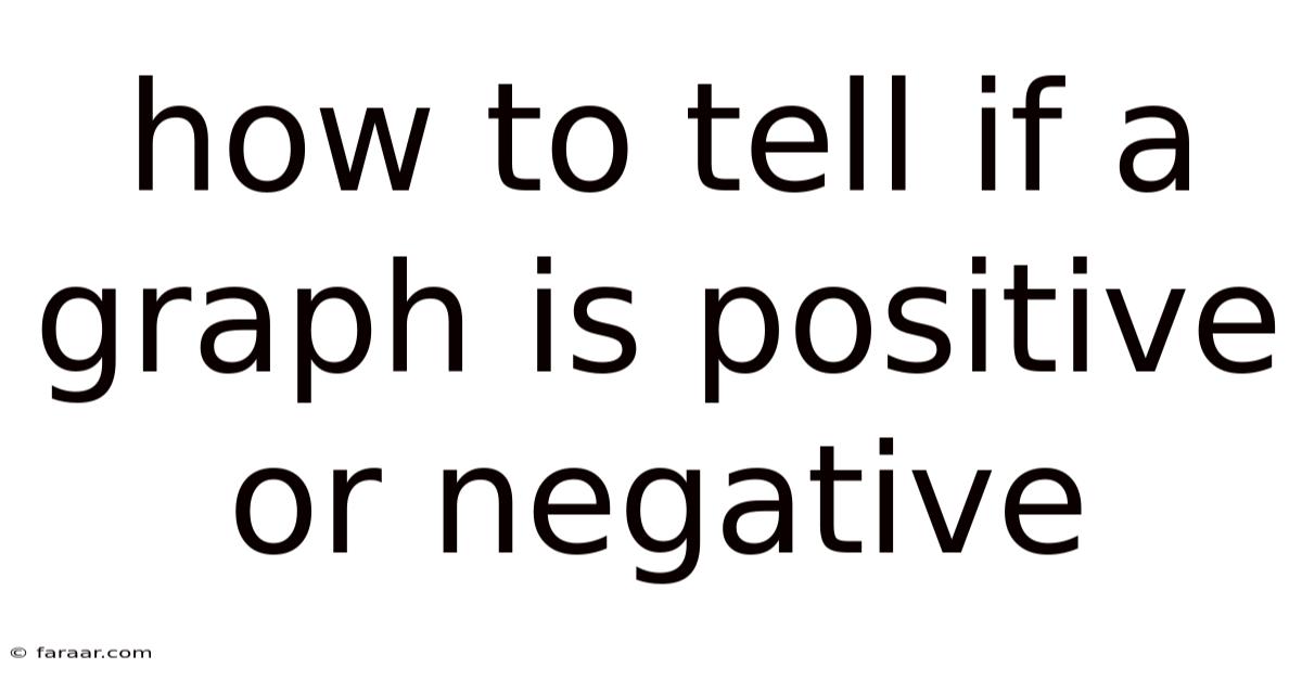 How To Tell If A Graph Is Positive Or Negative