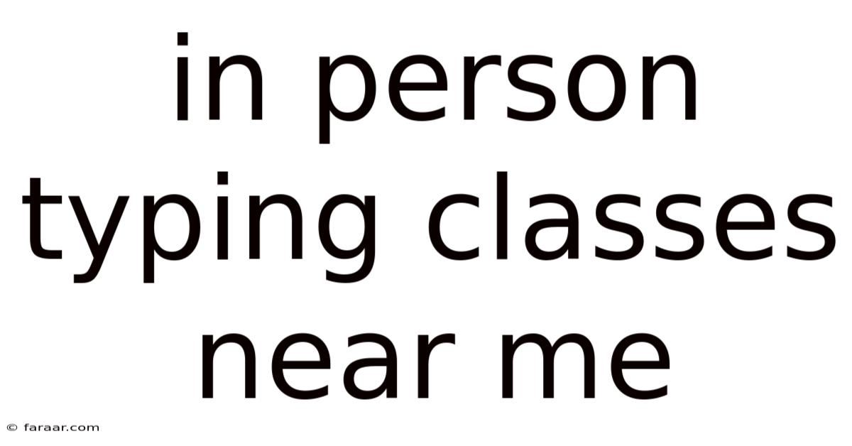 In Person Typing Classes Near Me
