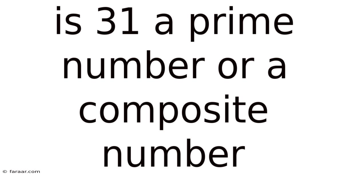 Is 31 A Prime Number Or A Composite Number