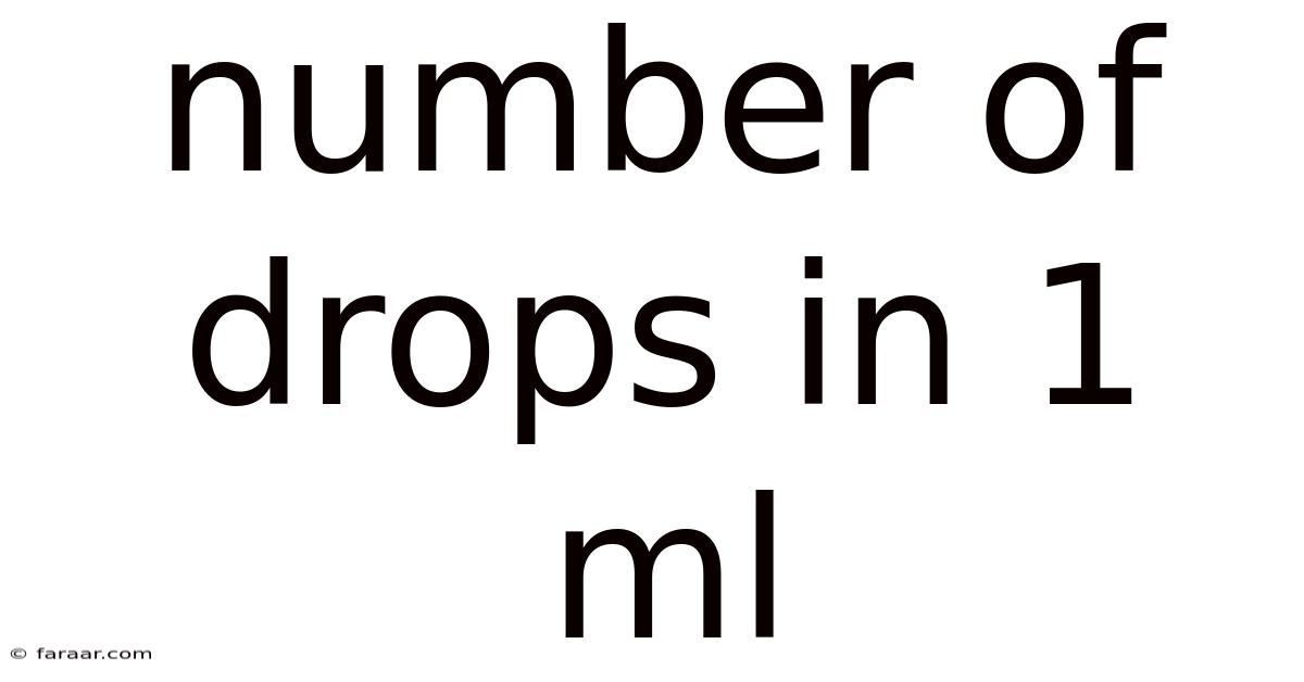 Number Of Drops In 1 Ml