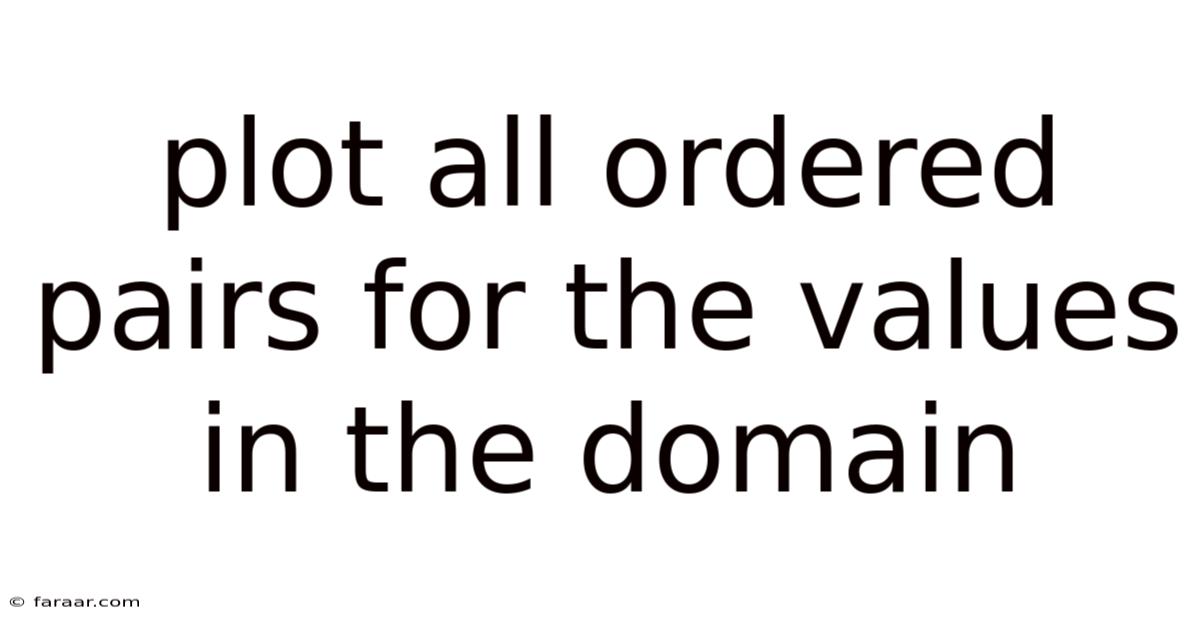 Plot All Ordered Pairs For The Values In The Domain
