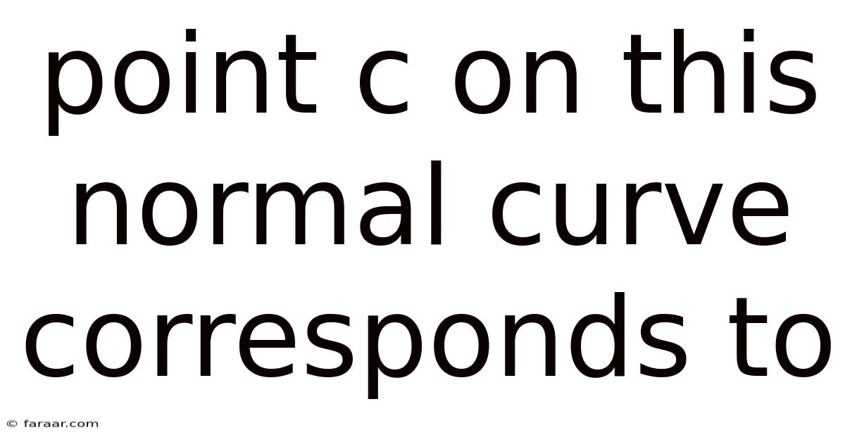 Point C On This Normal Curve Corresponds To
