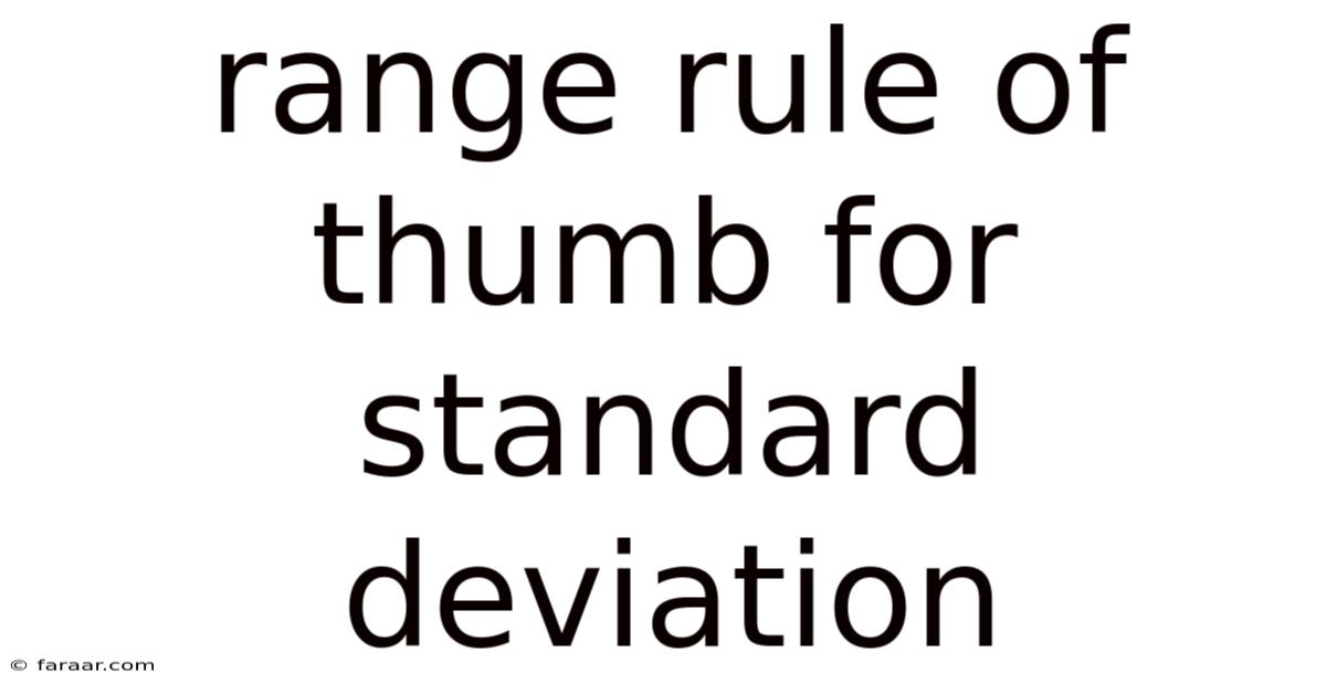Range Rule Of Thumb For Standard Deviation