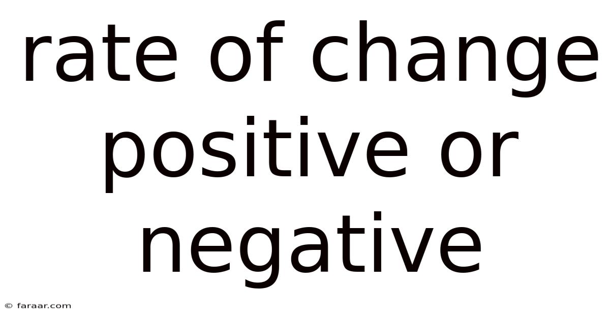 Rate Of Change Positive Or Negative