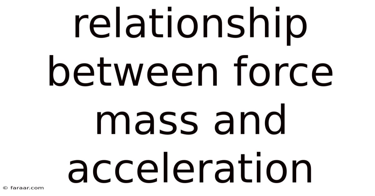 Relationship Between Force Mass And Acceleration