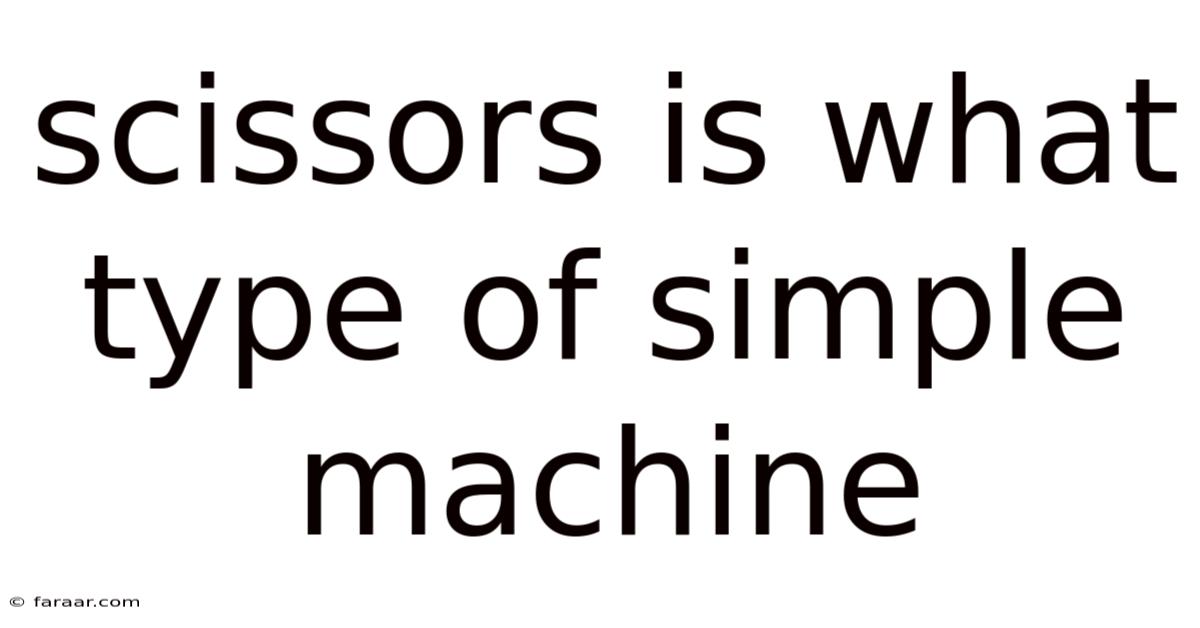 Scissors Is What Type Of Simple Machine