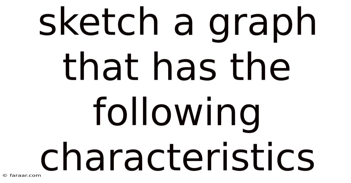 Sketch A Graph That Has The Following Characteristics