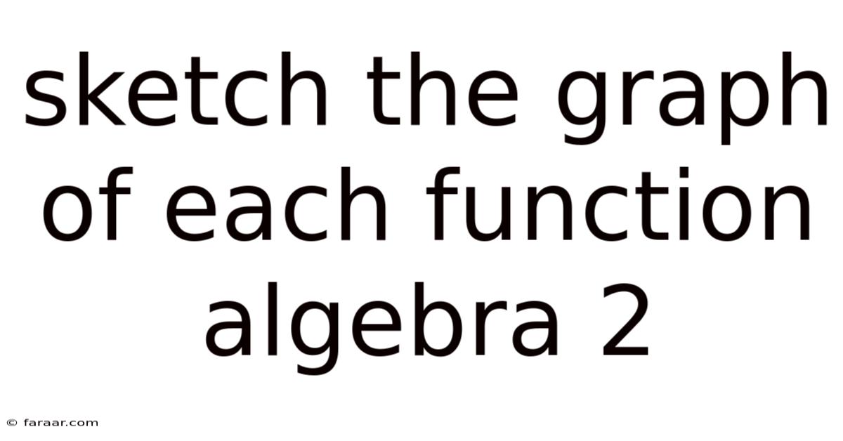 Sketch The Graph Of Each Function Algebra 2