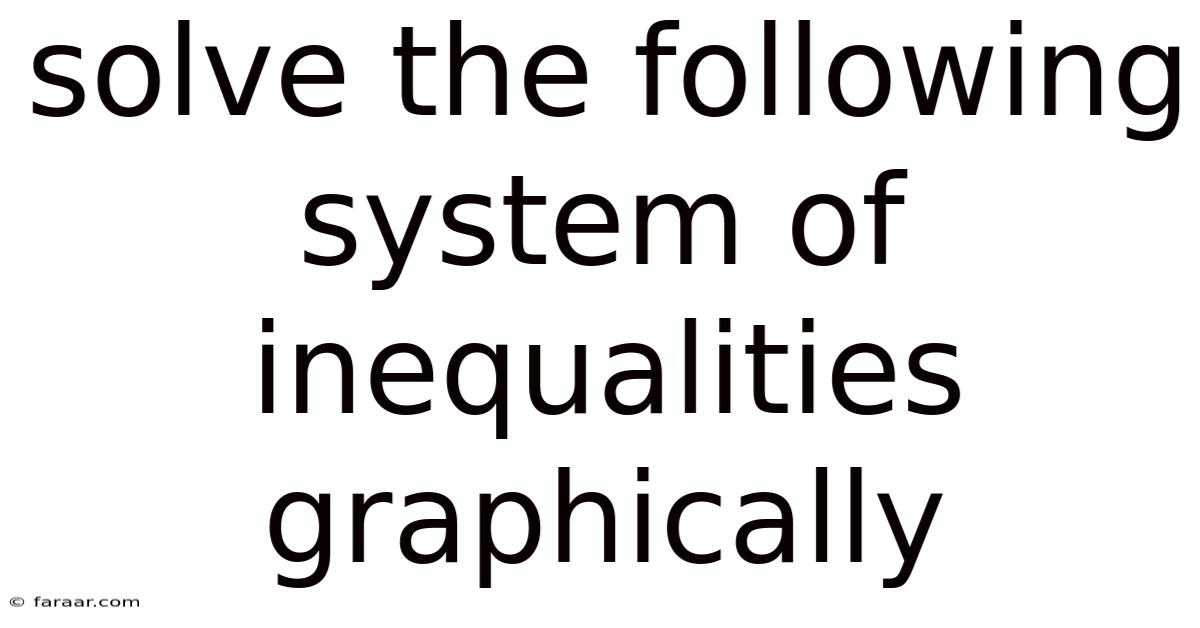 Solve The Following System Of Inequalities Graphically