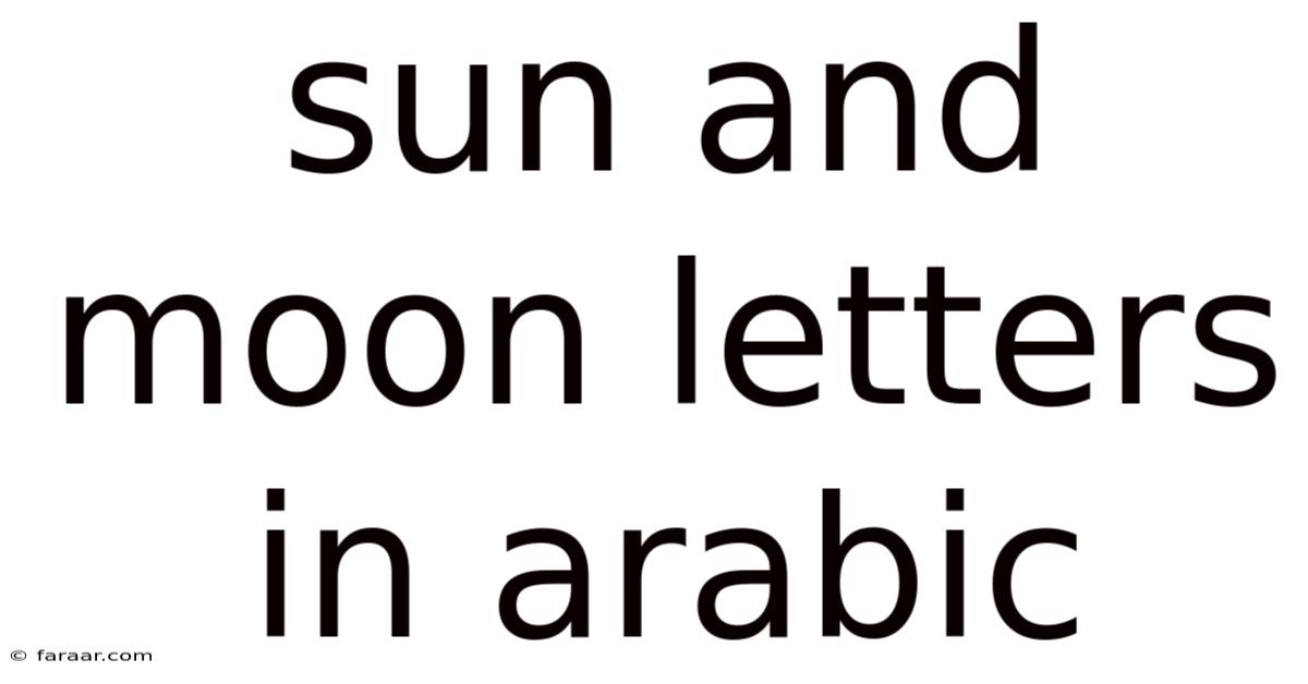 Sun And Moon Letters In Arabic