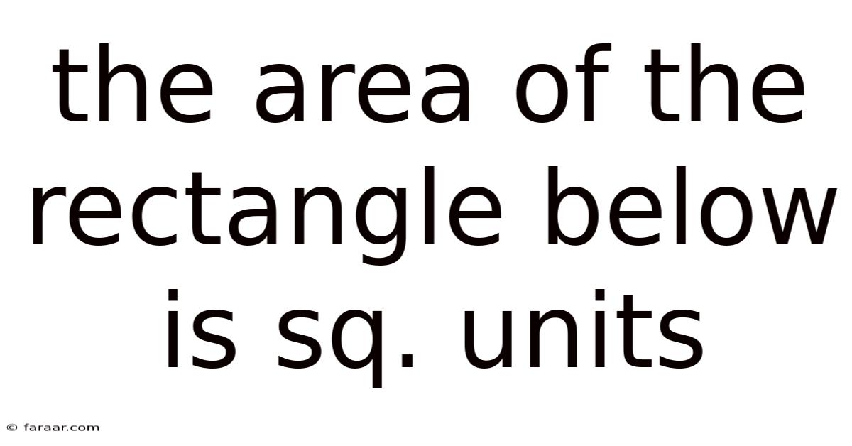 The Area Of The Rectangle Below Is Sq. Units