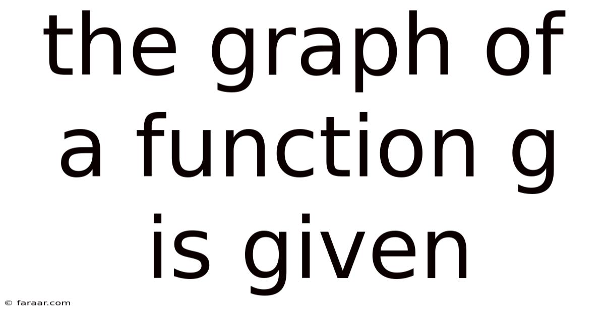 The Graph Of A Function G Is Given