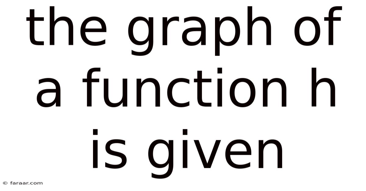 The Graph Of A Function H Is Given