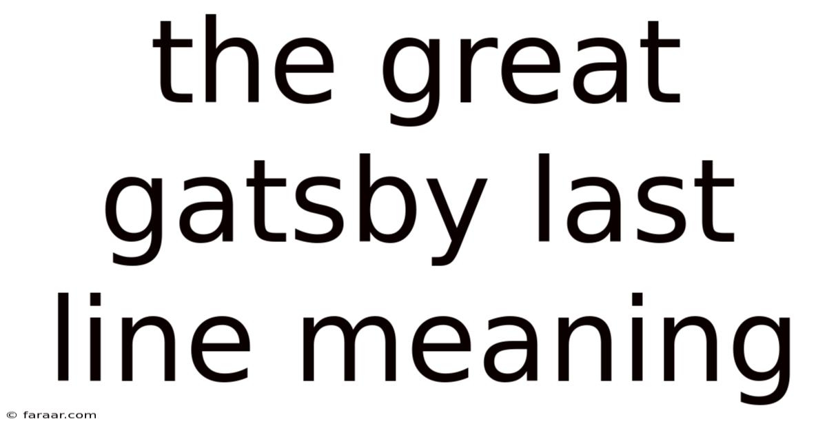 The Great Gatsby Last Line Meaning