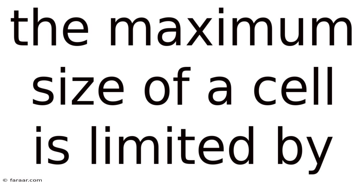 The Maximum Size Of A Cell Is Limited By