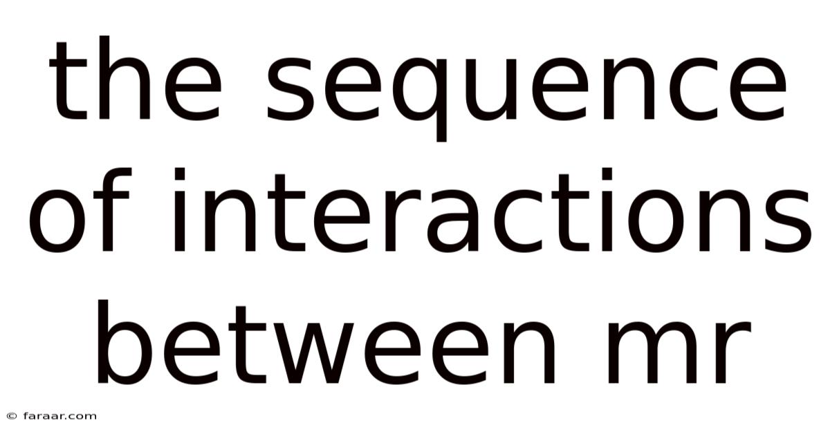 The Sequence Of Interactions Between Mr