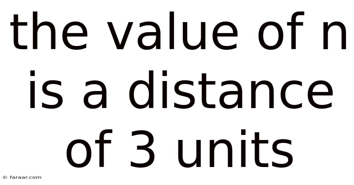 The Value Of N Is A Distance Of 3 Units