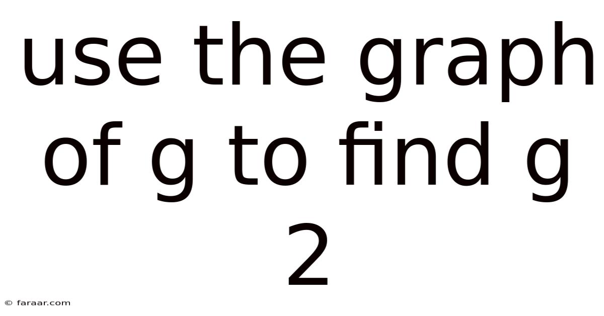 Use The Graph Of G To Find G 2