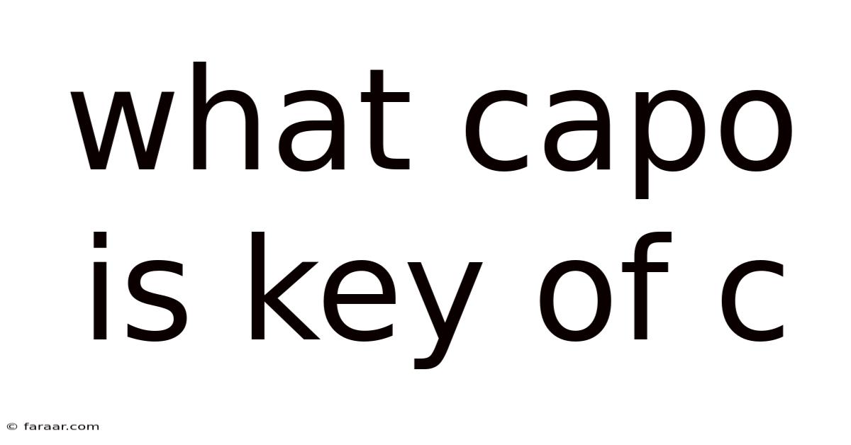 What Capo Is Key Of C