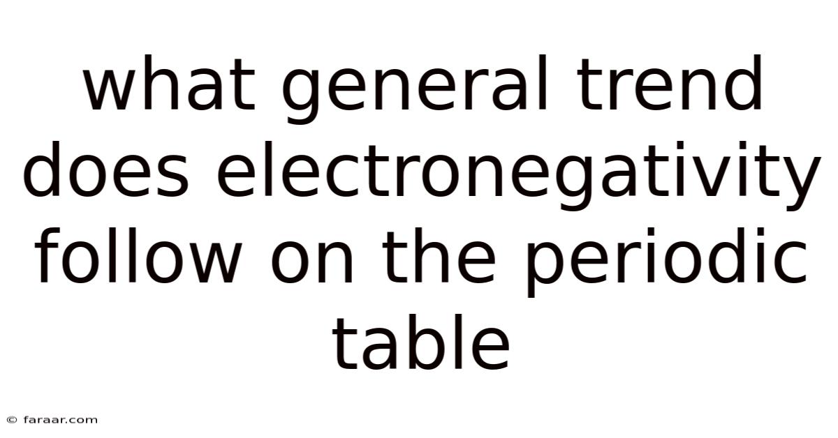 What General Trend Does Electronegativity Follow On The Periodic Table