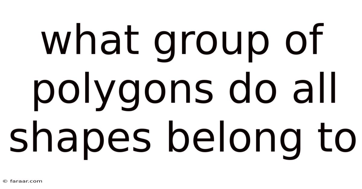What Group Of Polygons Do All Shapes Belong To
