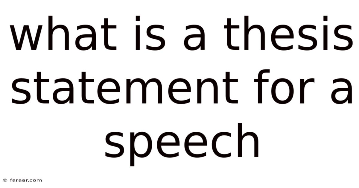 What Is A Thesis Statement For A Speech
