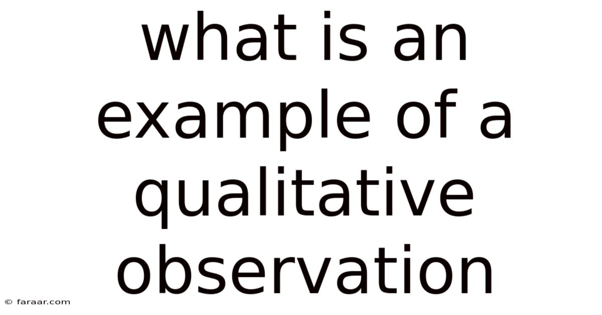 What Is An Example Of A Qualitative Observation